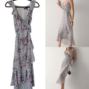 White House Black Market Faux Wrap MIDI Dress size 2 Petite